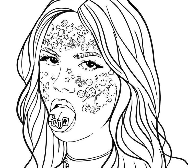 Olivia Rodrigo Coloring Page Sour Album