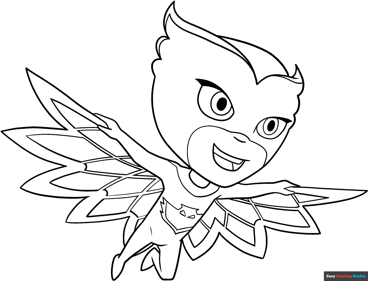Owlette From PJ Masks Coloring Page Easy Drawing Guides Owlette From PJ Masks Coloring Page Easy Drawing Guides