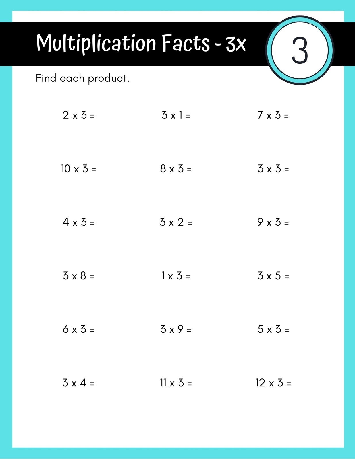 Page 3 Free Multiplication Worksheet To Use And Print Canva Page 3 Free Multiplication Worksheet To Use And Print Canva