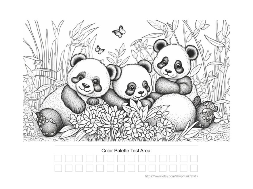 Panda Bear Cubs Coloring Pages For Adults 16 Adult Coloring Pages Printable Adult Coloring Digital File Printable PDF File With BONUS 4 Etsy