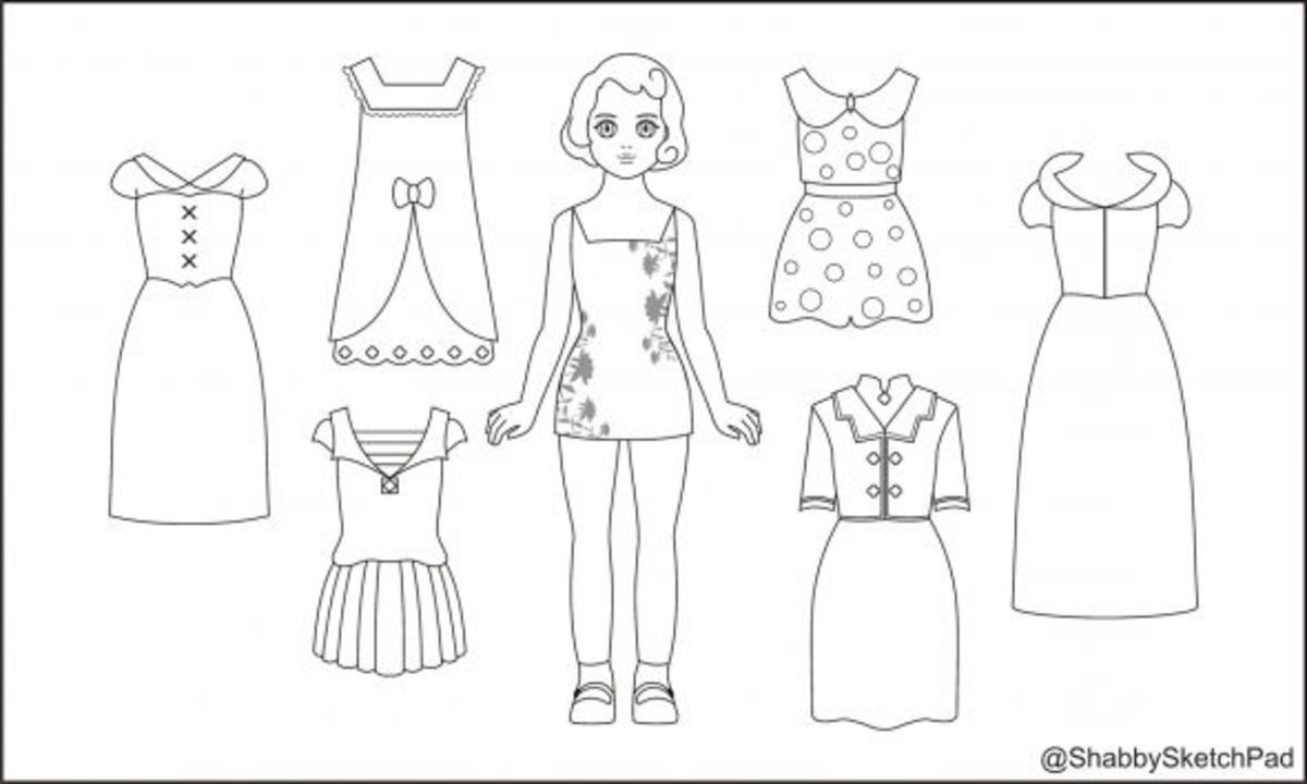 Paper Dolls Coloring Page HubPages