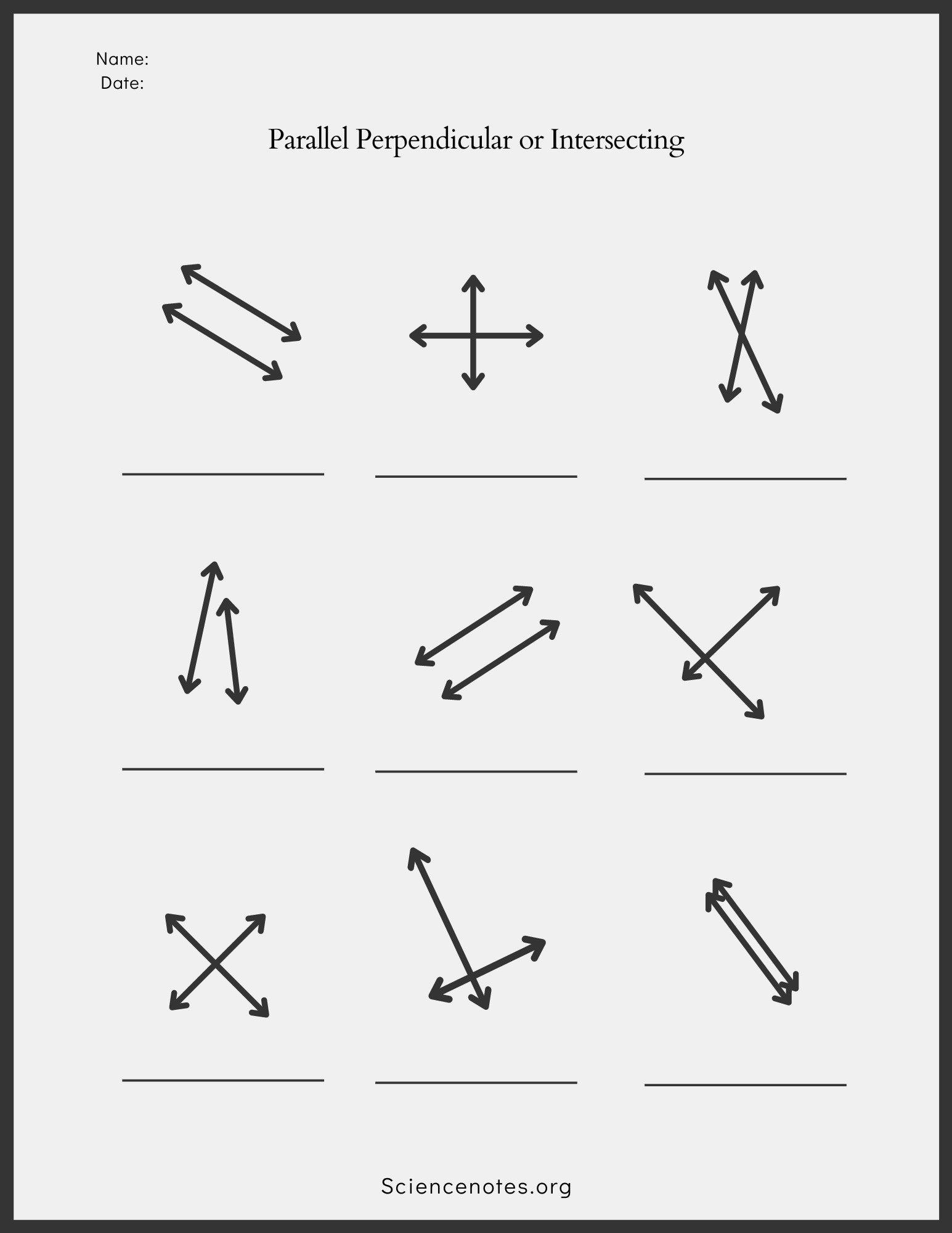 Parallel And Perpendicular Lines Parallel And Perpendicular Lines