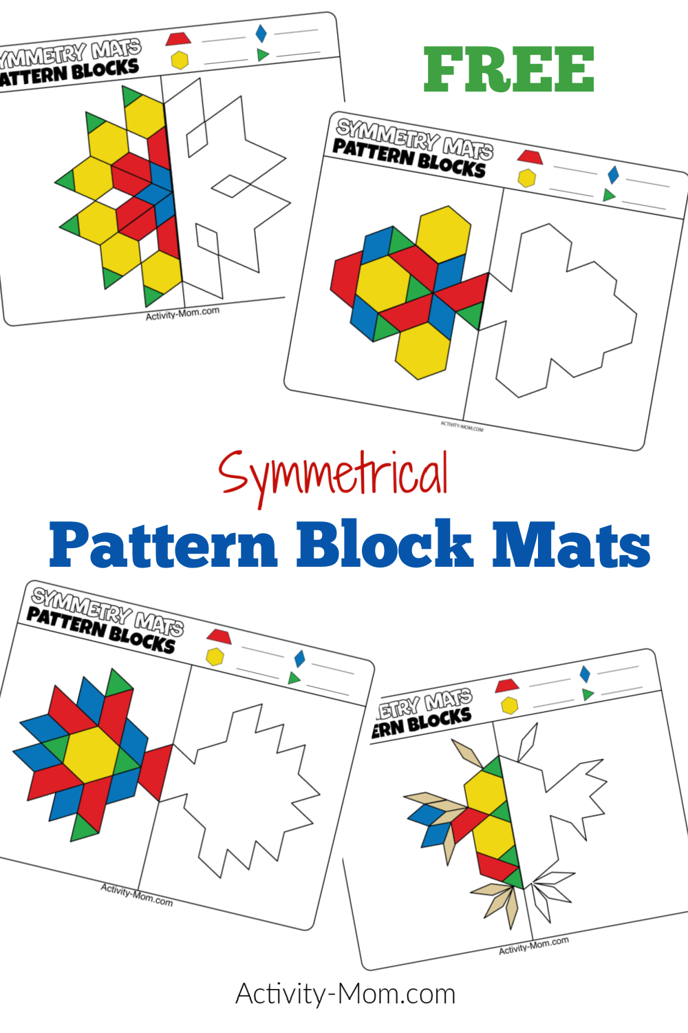 Pattern Block Mats free Printable The Activity Mom