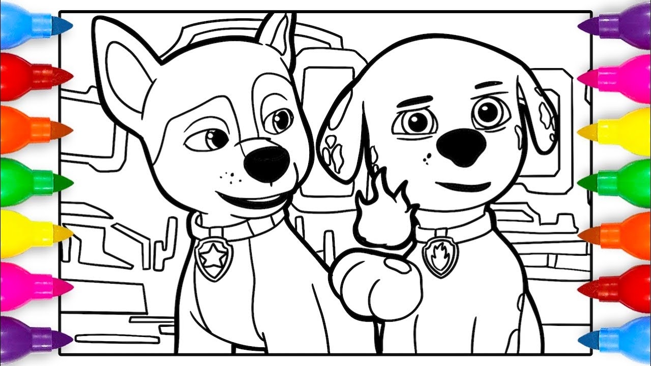PAW Patrol 2023 Movie Chase Marshall Coloring Pages YouTube