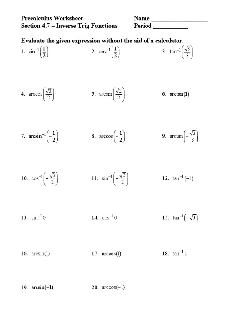 PC 4 7 Worksheet PDF Sine Geometric Measurement Worksheets Library