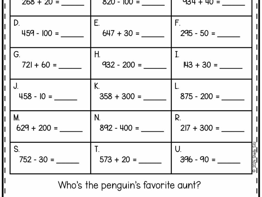 Penguin Math Freebie Second Grade Teaching Blog
