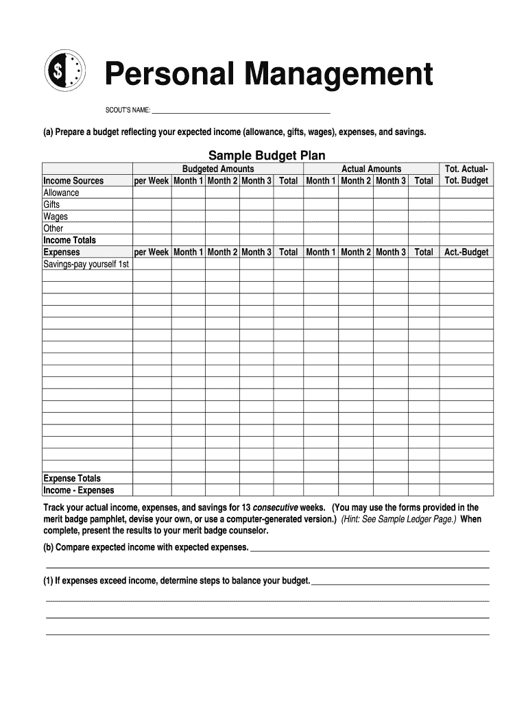 family life merit badge worksheet