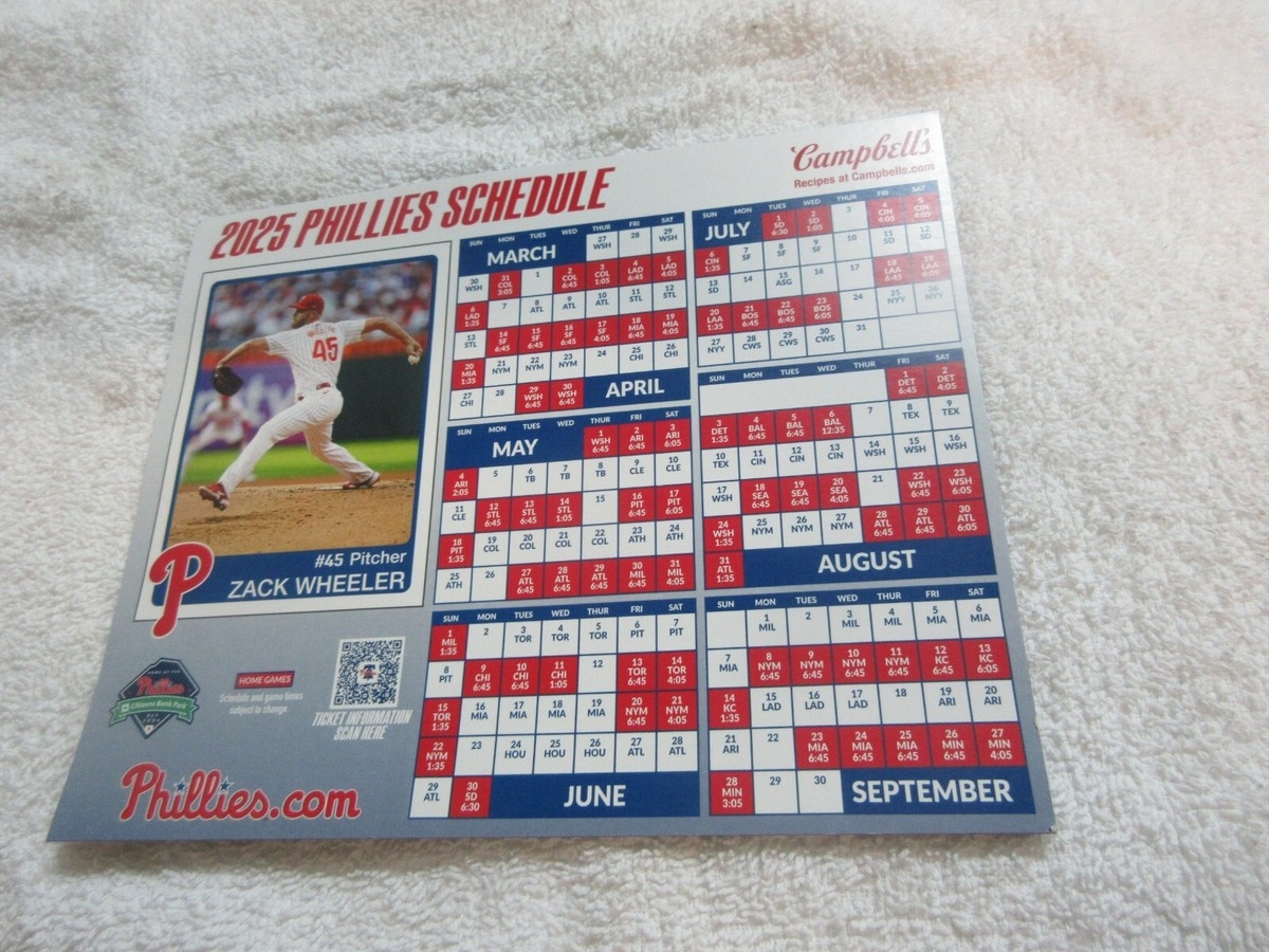 Philadelphia Phillies 2025 Schedule New Friendship Bracelet Included EBay