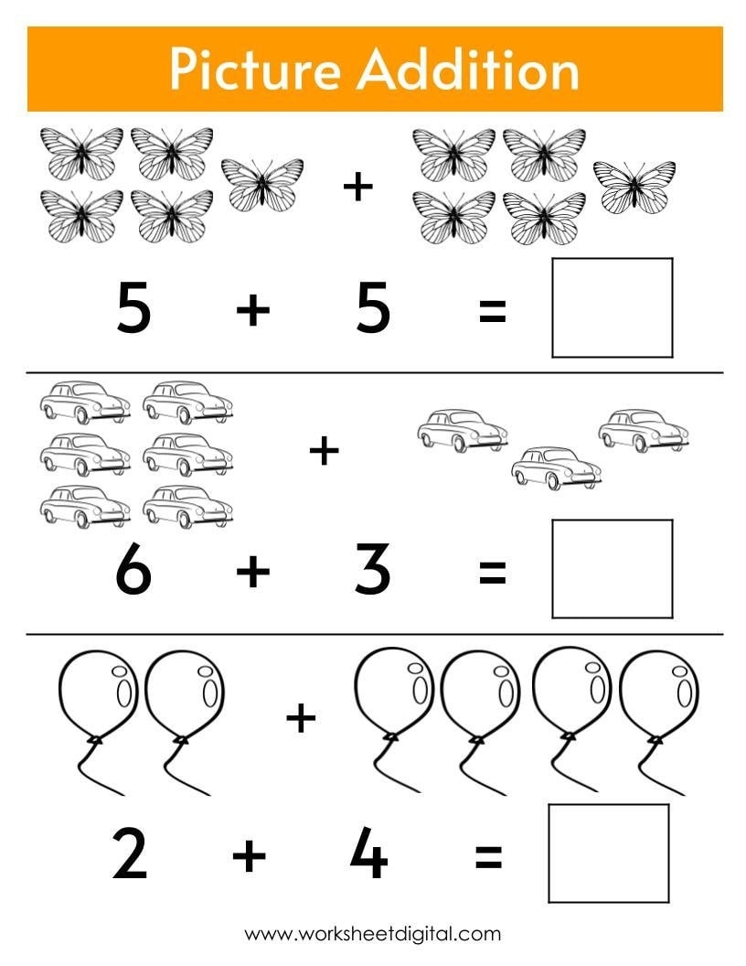 addition worksheet for kg