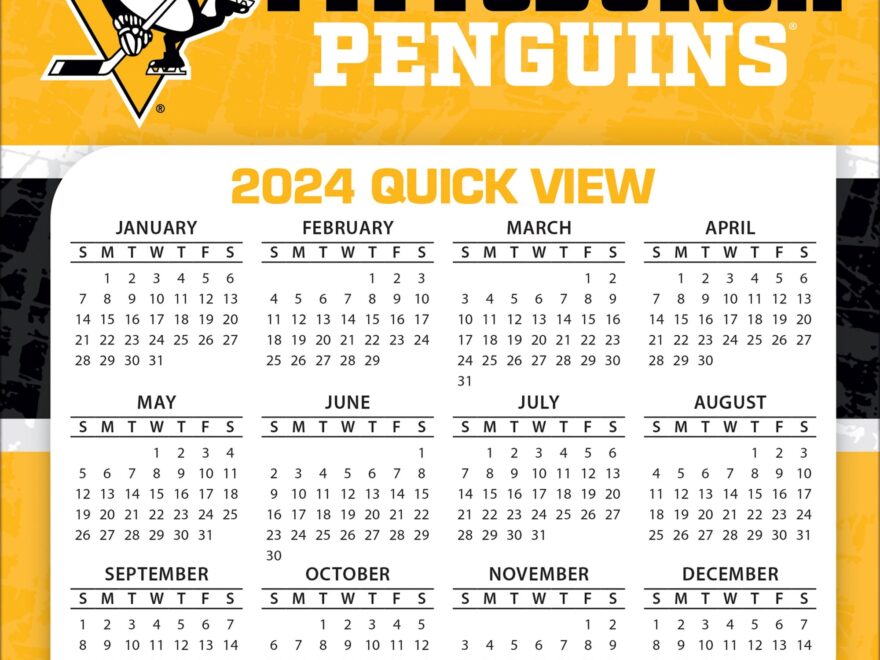 Pittsburgh Penguins NHL Calendar 2024 Worksheets Library