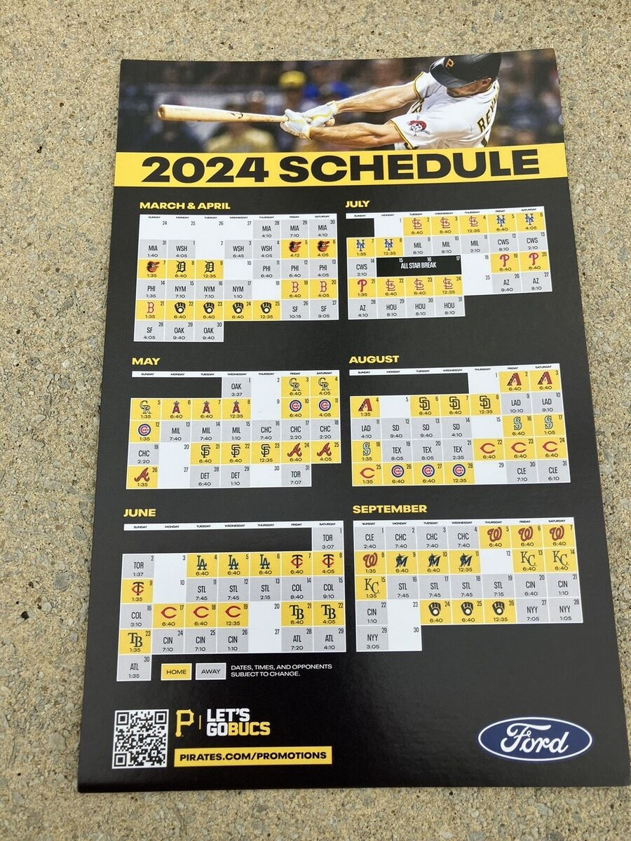 pittsburgh pirates schedule printable