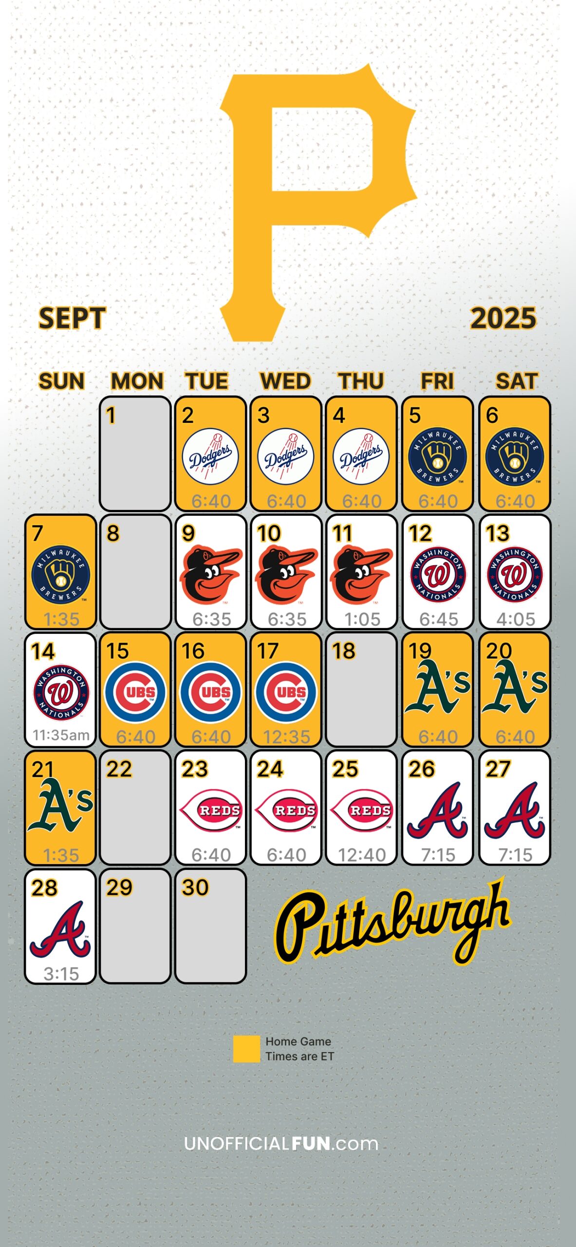 Pittsburgh Pirates Sept 2025 UnofficialFun