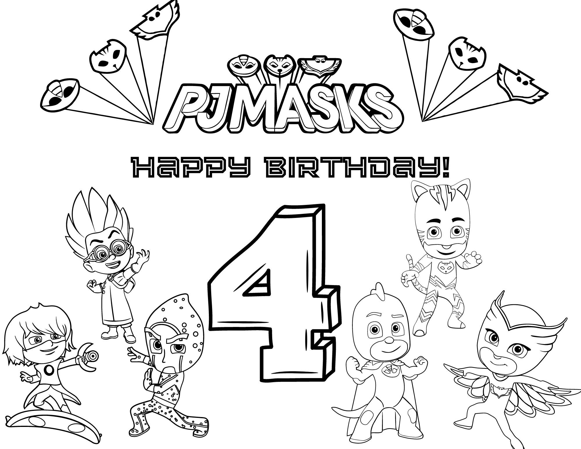 coloring pages for pj masks