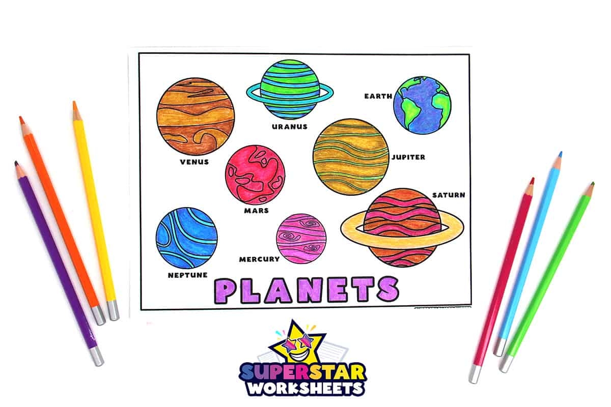 solar system coloring page