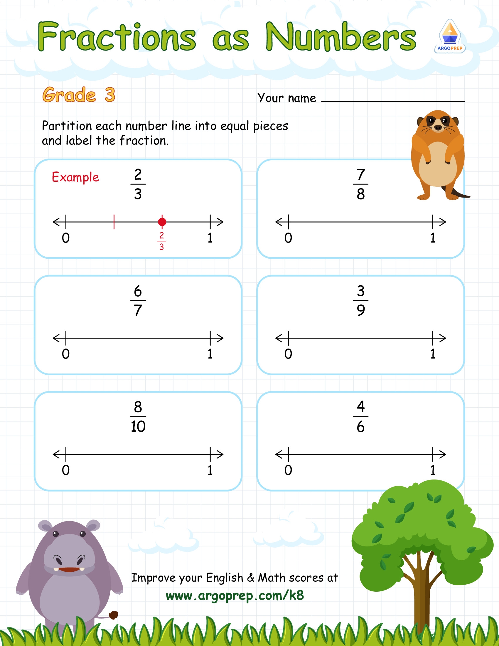 fractions on a number line worksheet fractions on a number line worksheet