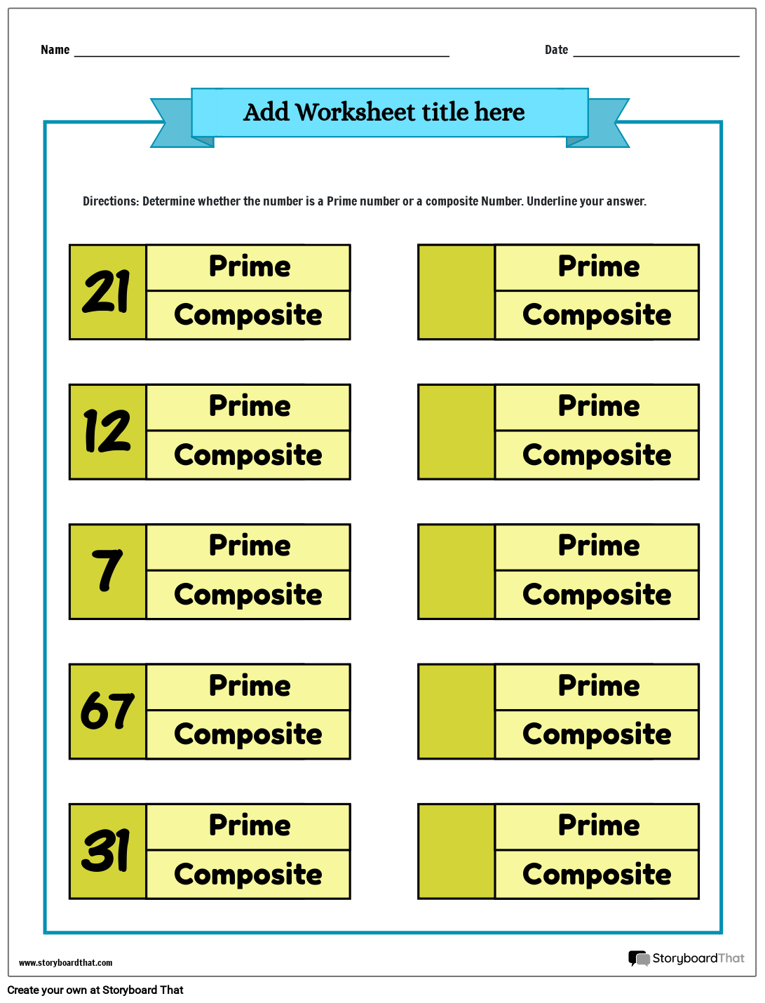Prime Composite Numbers Worksheets Free Customizable Prime Composite Numbers Worksheets Free Customizable