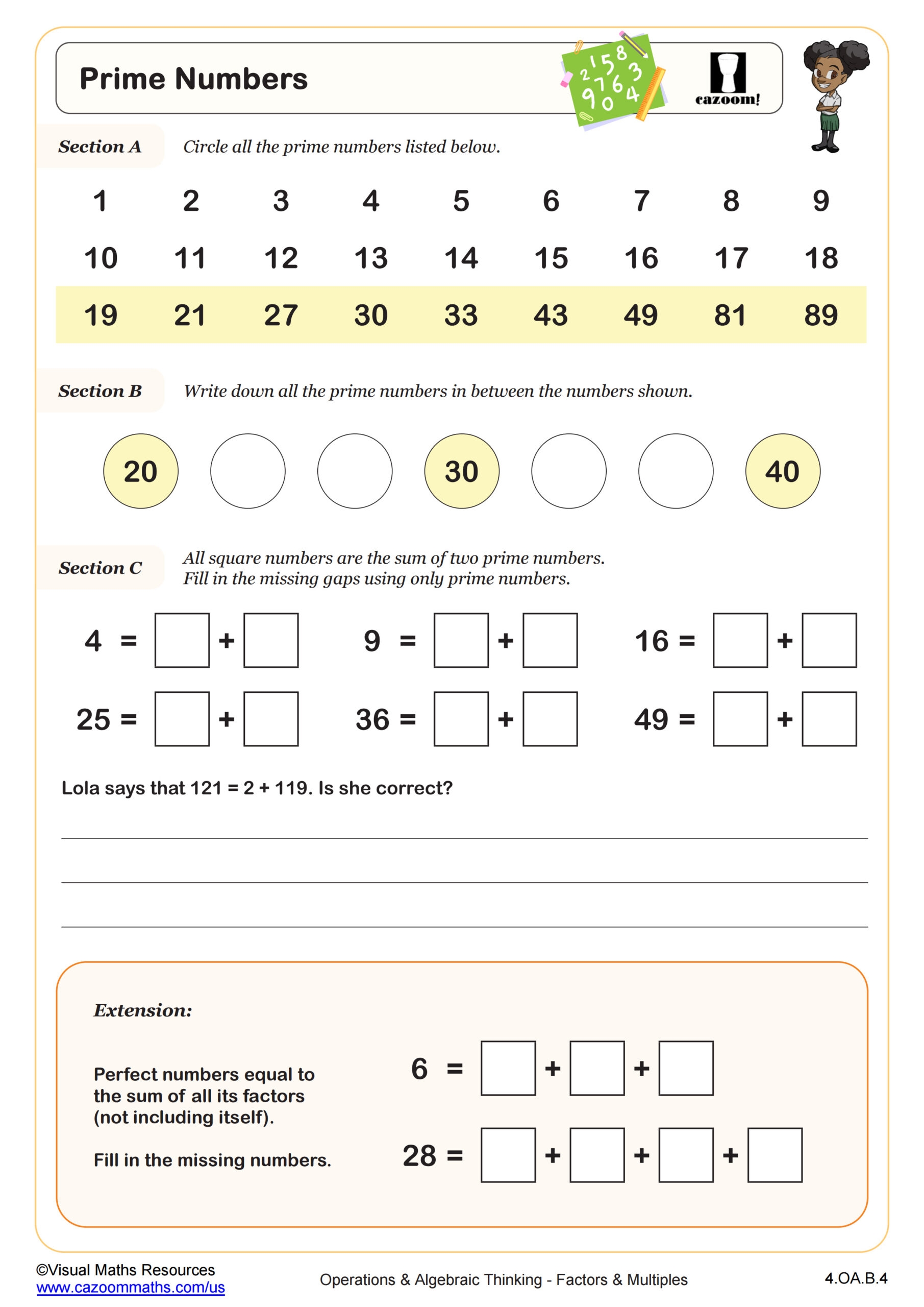 prime and composite numbers worksheets