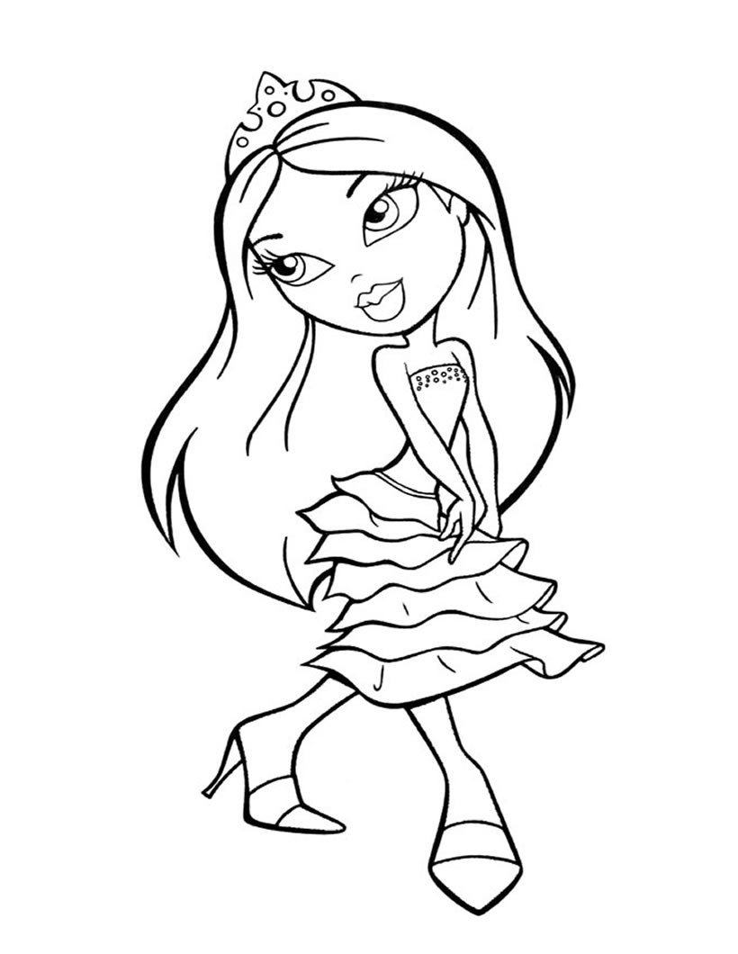 Princess Bratz Coloring Pages Hellokids Princess Bratz Coloring Pages Hellokids