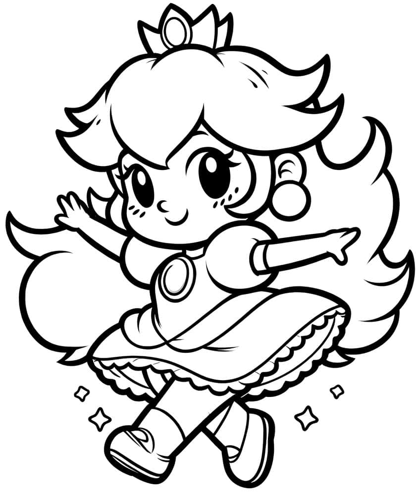 Princess Peach Coloring Pages 26 New Sheets To Color