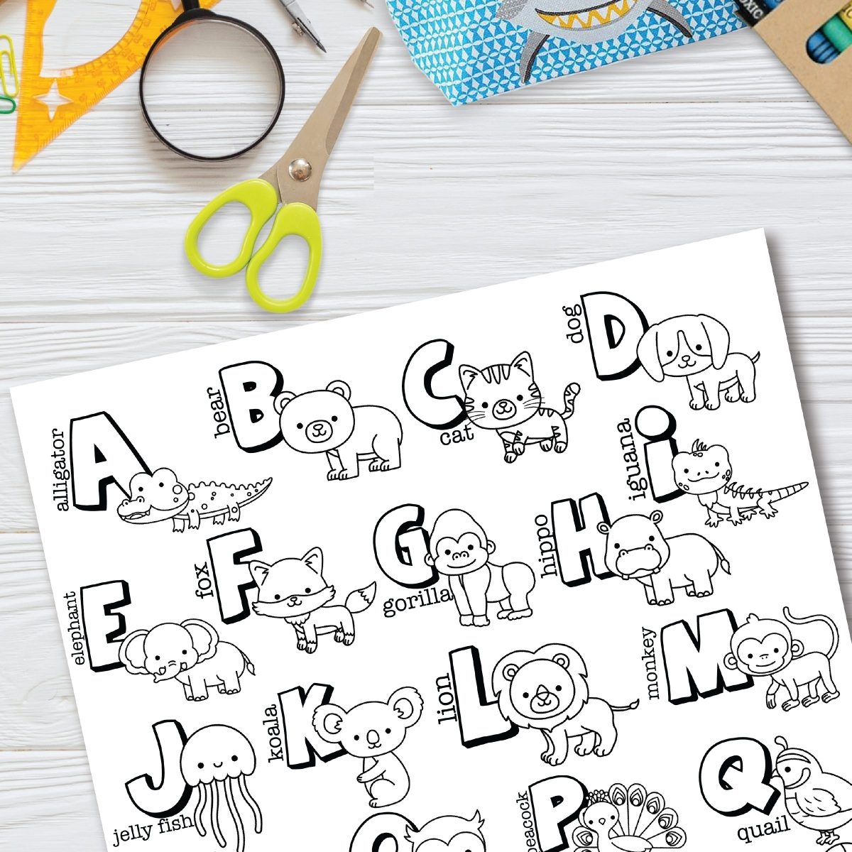 Printable Alphabet Coloring Page Everyday Party Magazine