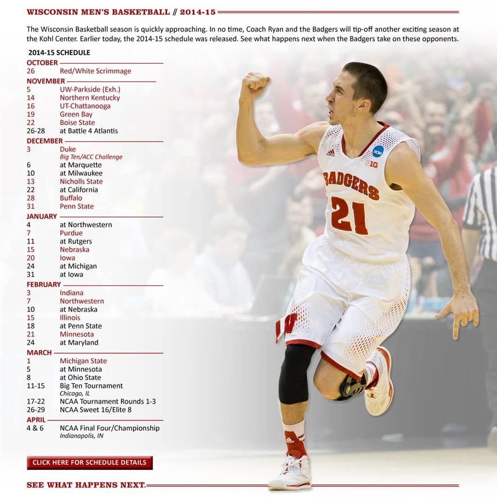 printable badger basketball schedule printable badger basketball schedule