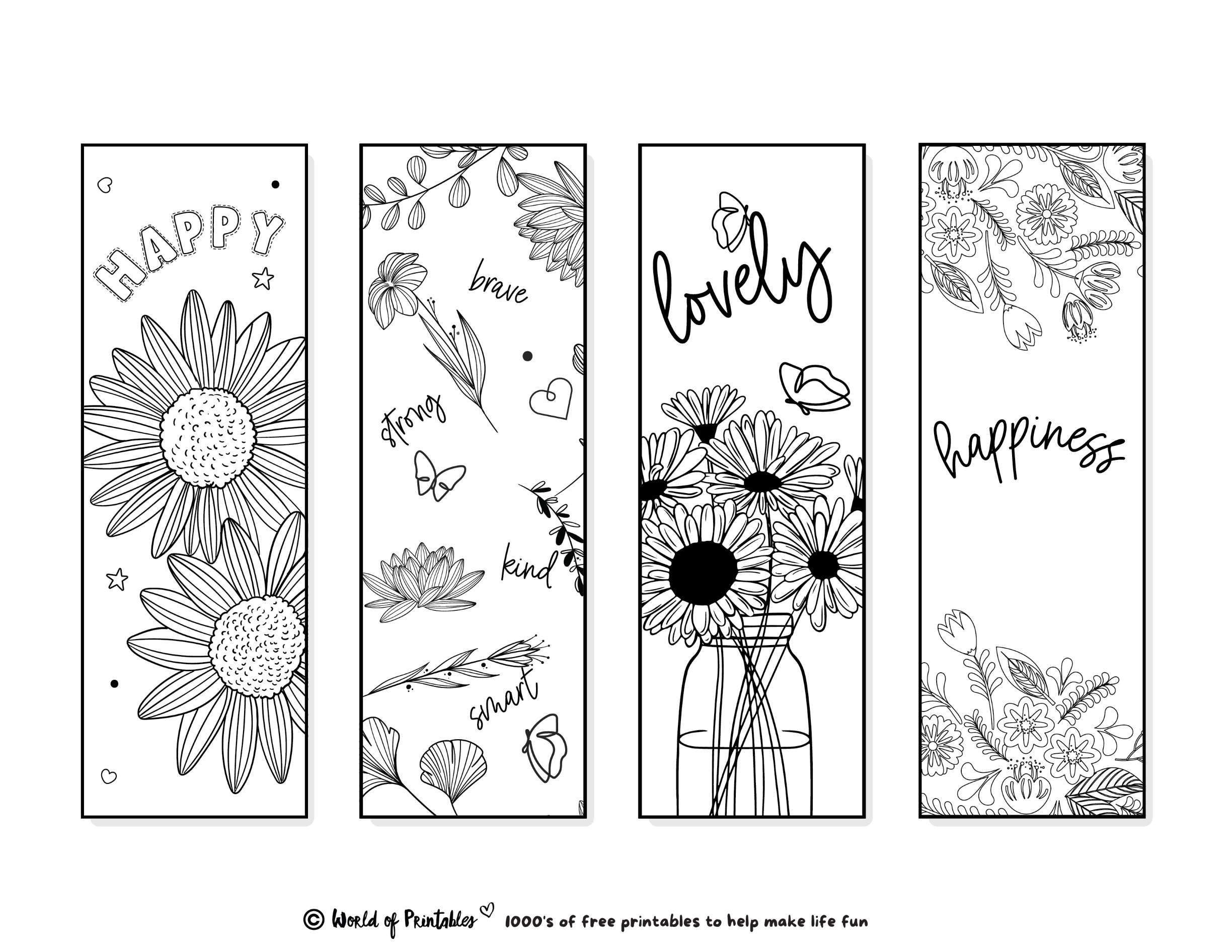 Printable Bookmarks To Color 120 For Adults Kids World Of Printables Printable Bookmarks To Color 120 For Adults Kids World Of Printables