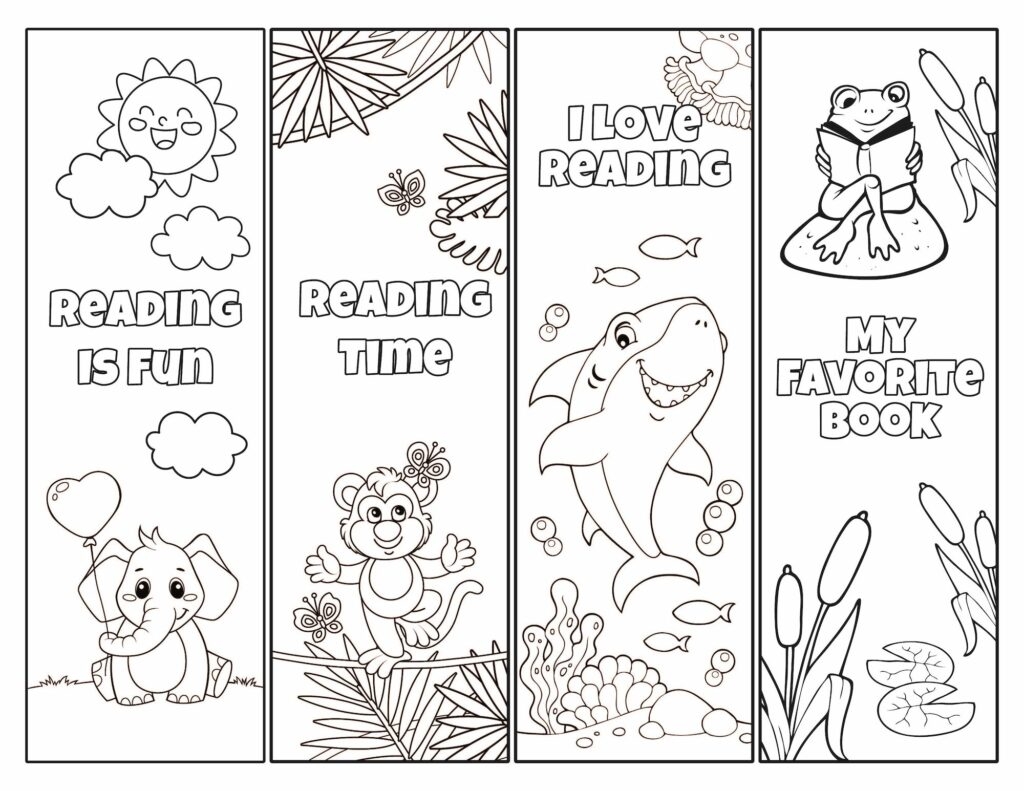 Printable Bookmarks To Color For Kids Printable Bookmarks To Color For Kids