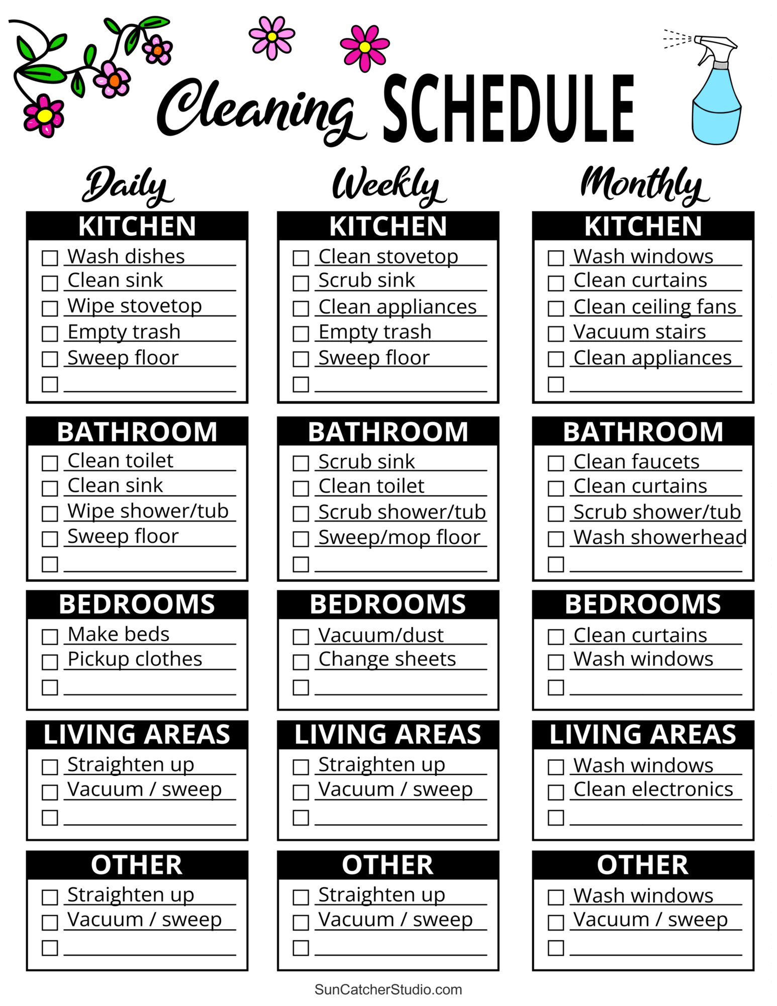 free printable house cleaning schedule free printable house cleaning schedule