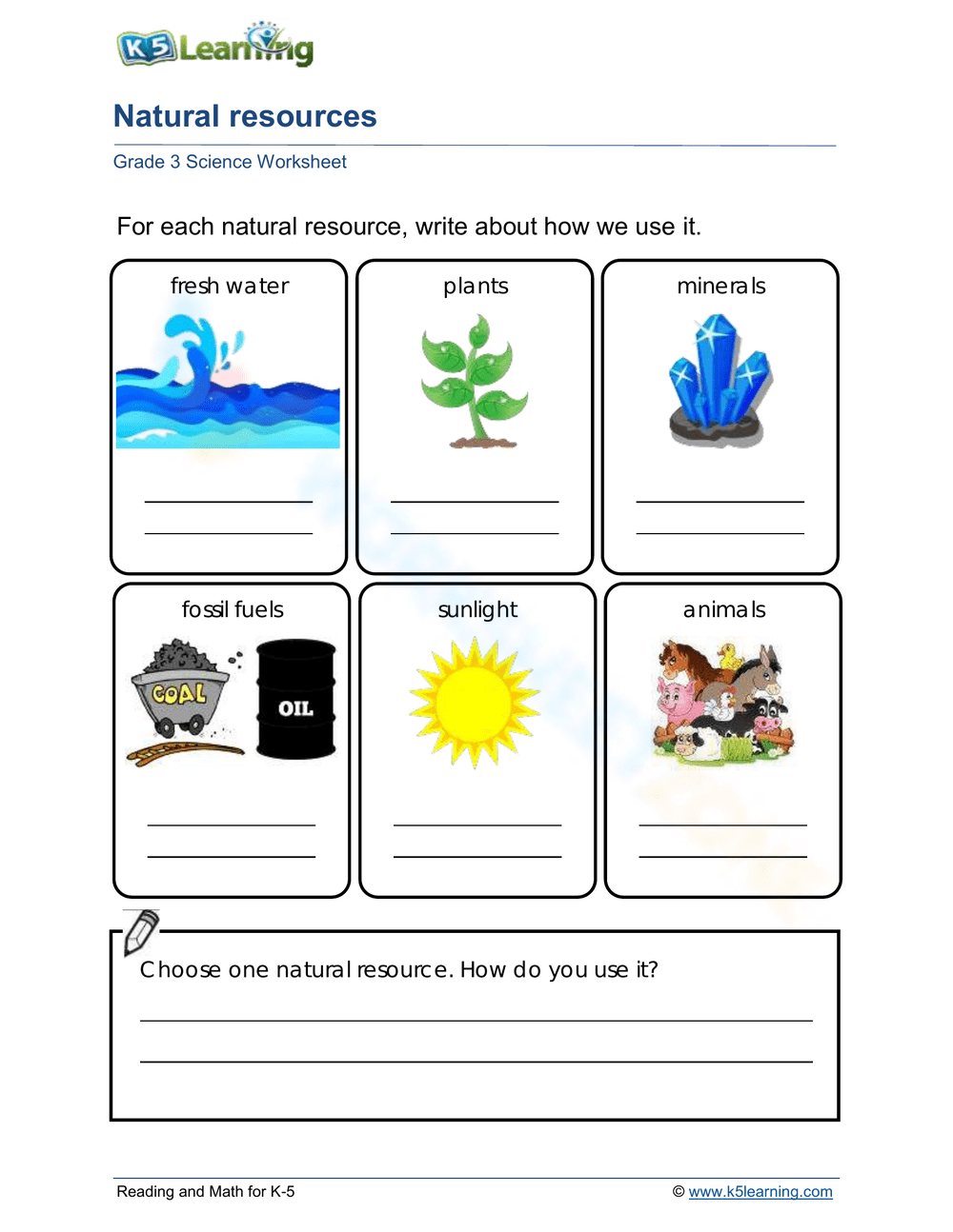 Printable Grade 5 Environment Worksheets Download
