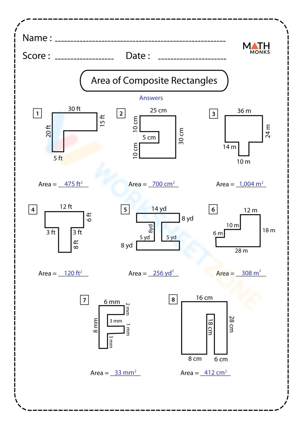 Printable Grade 6 Shapes Worksheets