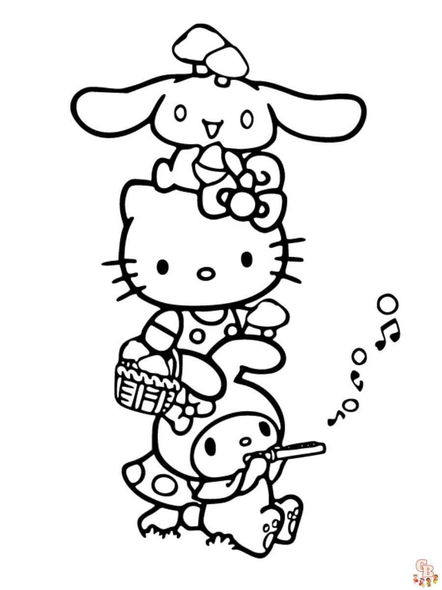 Printable Hello Kitty And Friends Coloring Pages Free For Kids