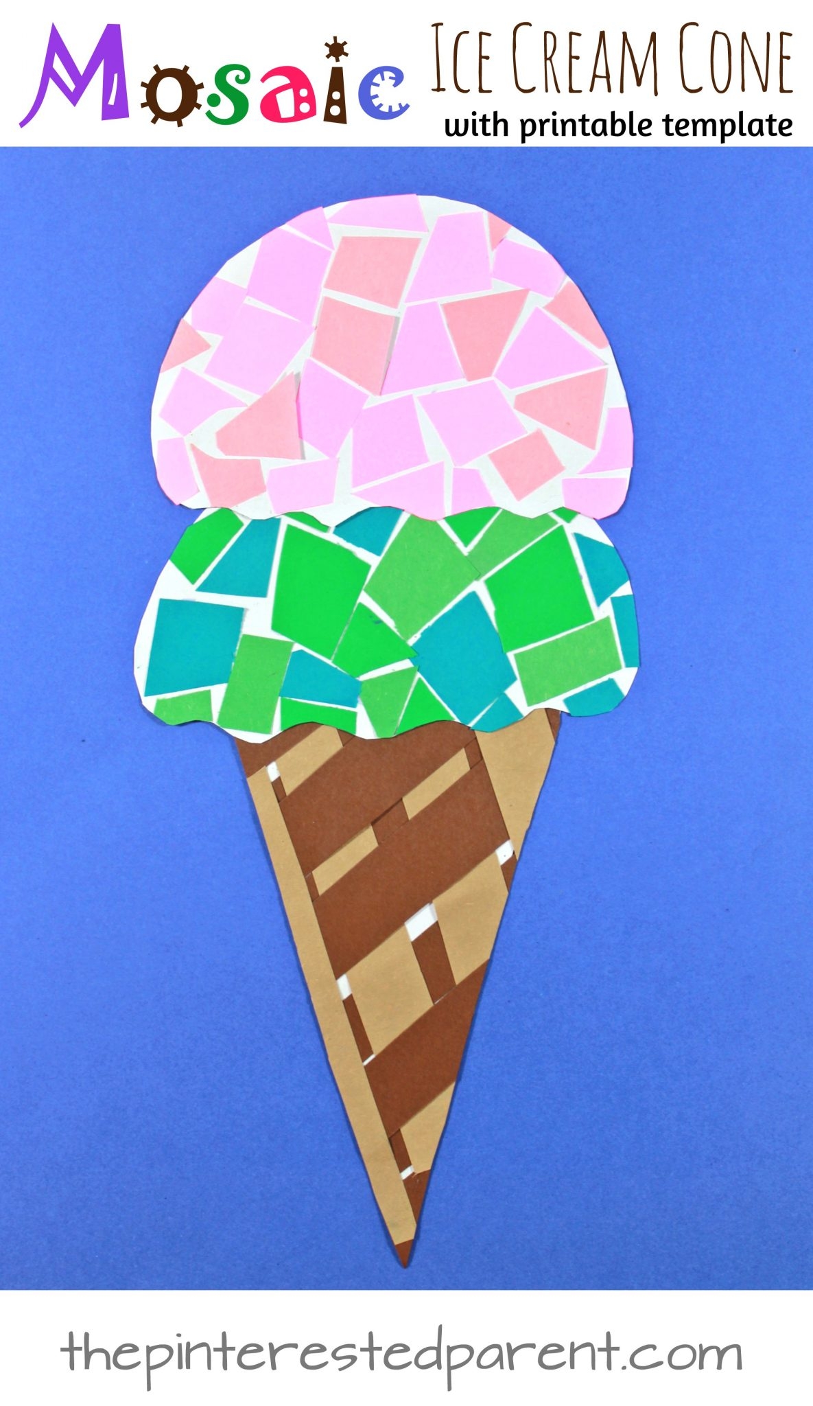 Printable Paper Mosaic Ice Cream Cone The Pinterested Parent Printable Paper Mosaic Ice Cream Cone The Pinterested Parent
