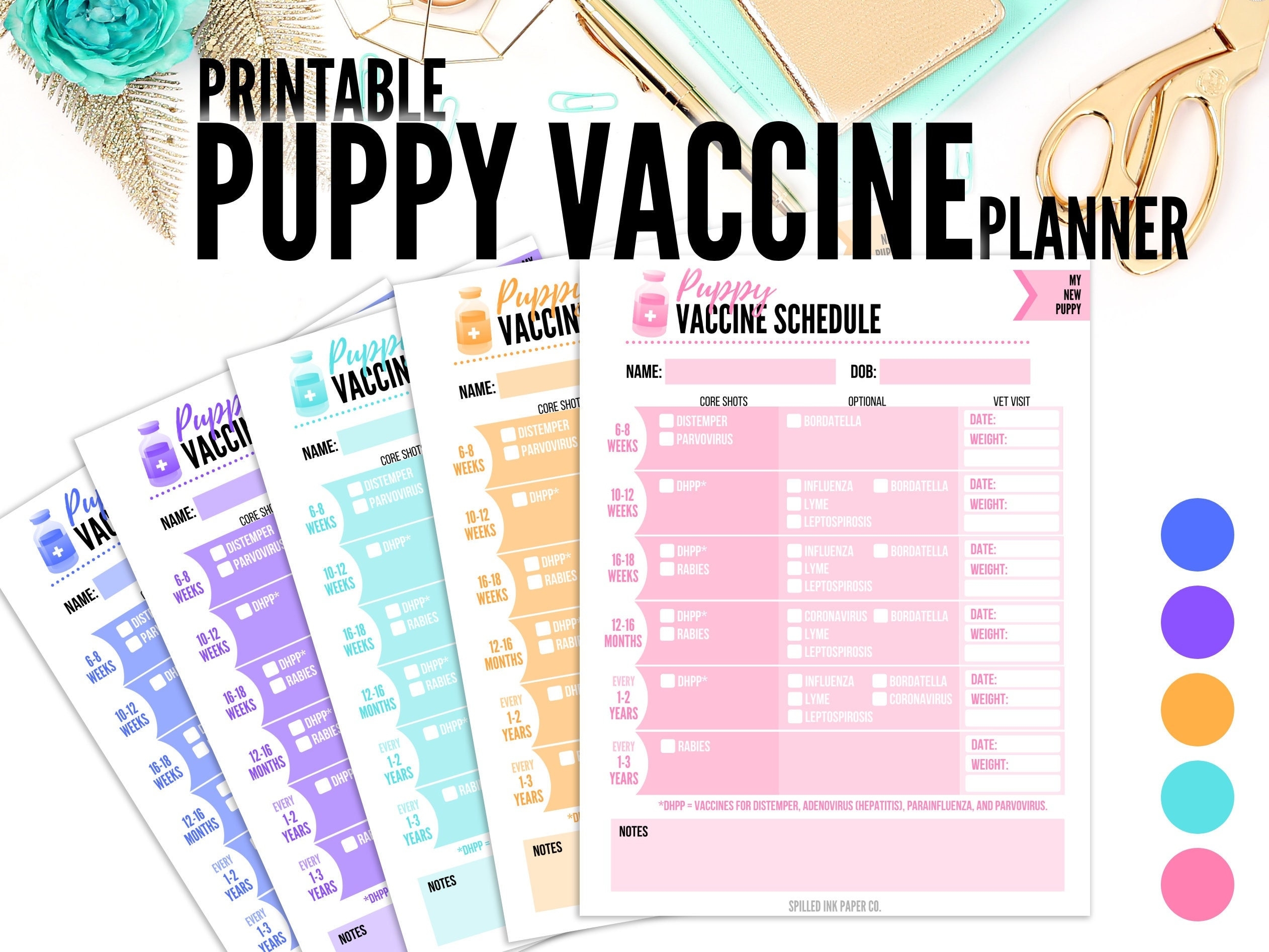 puppy shot schedule printable