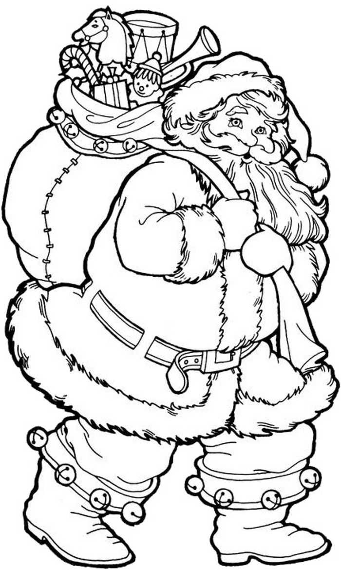 Printable Santa Coloring Pages PDF For Kids Coloringfolder