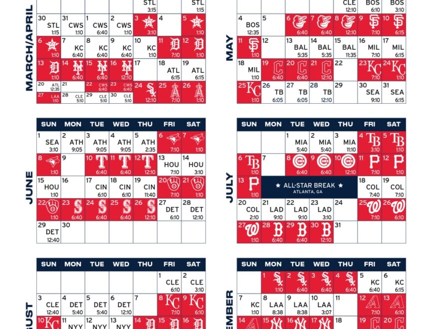 Printable Schedule Minnesota Twins