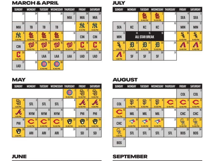 Printable Schedule Pittsburgh Pirates