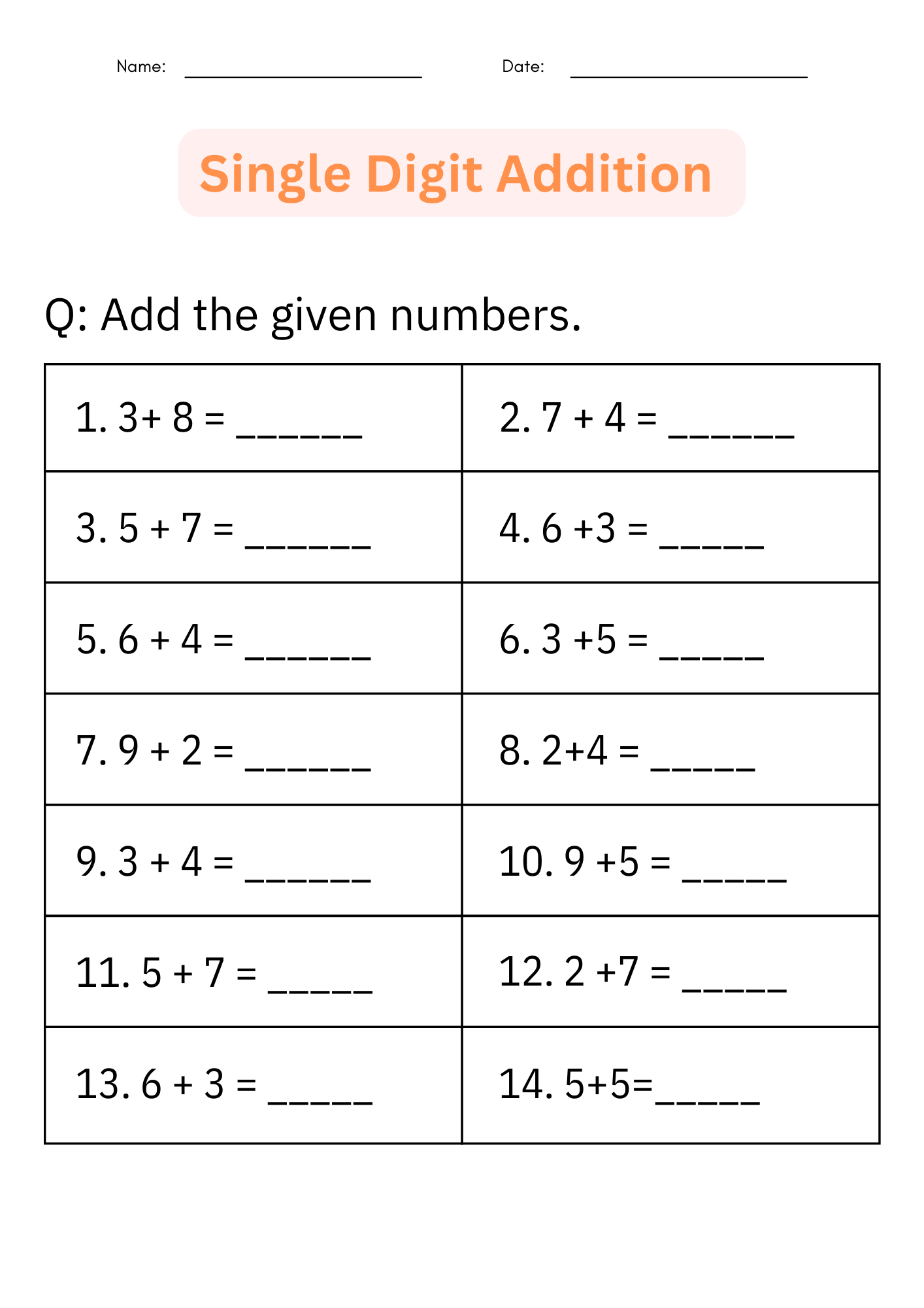 addition worksheets for grade 1