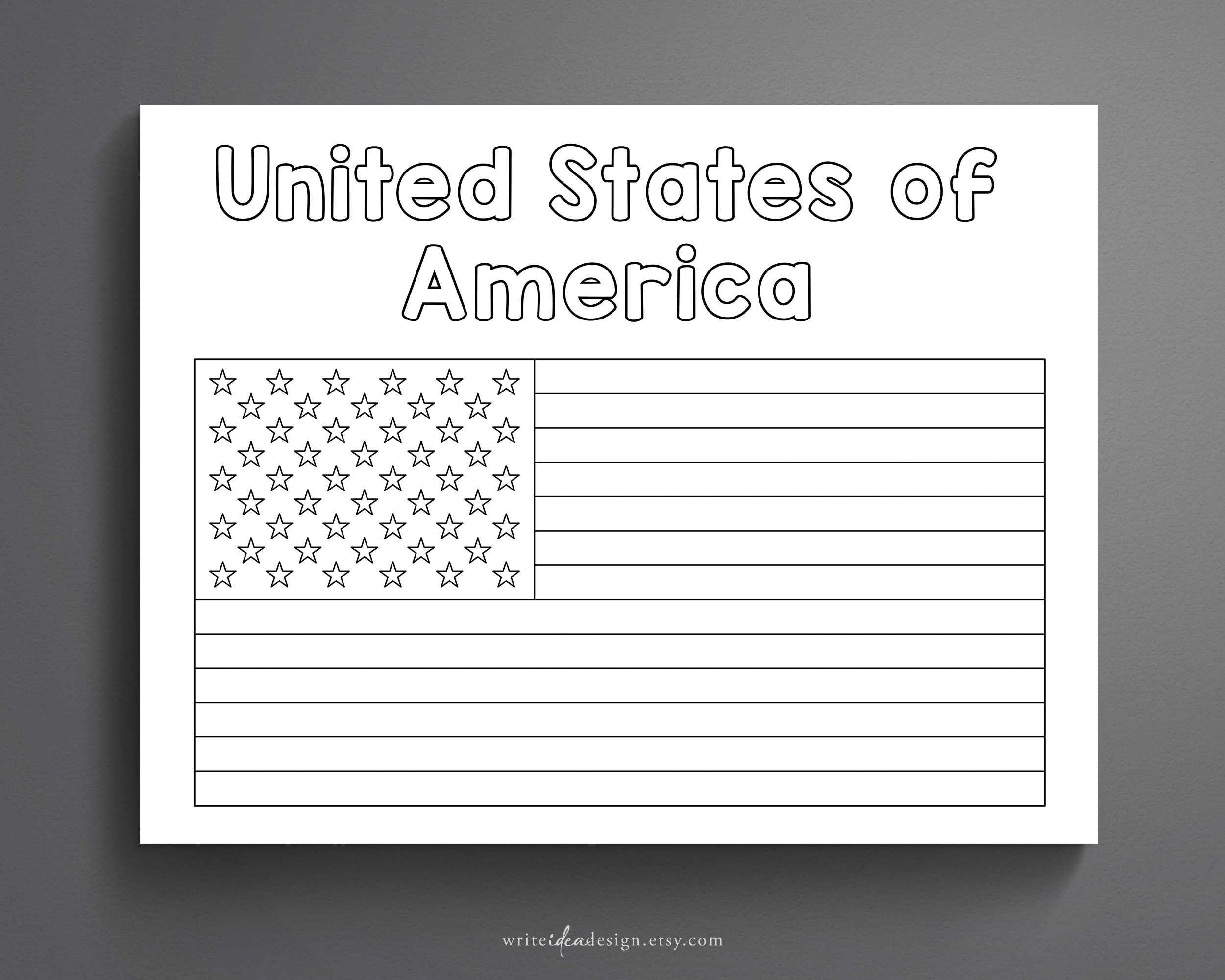 usa flag coloring page