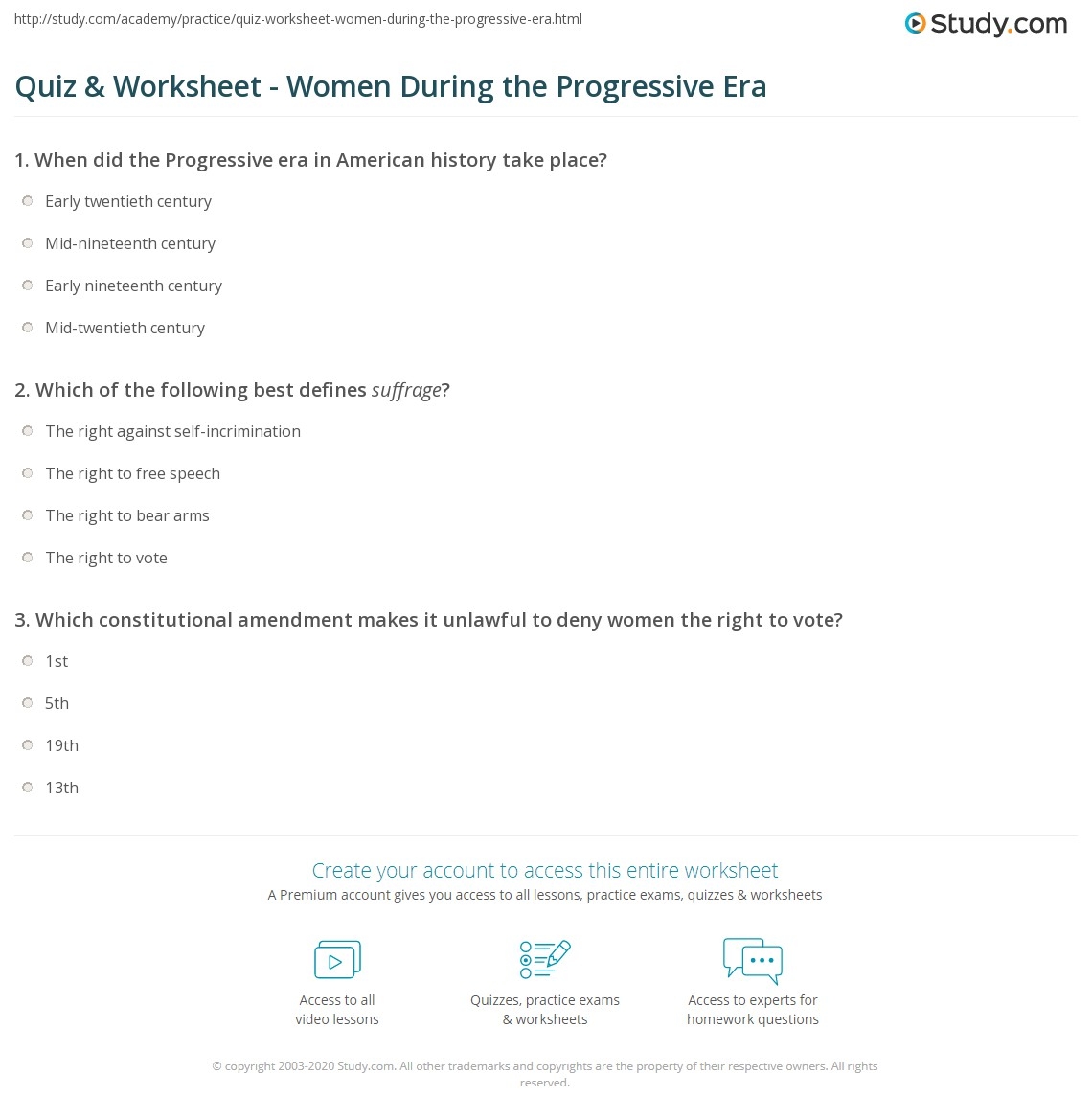 era the progressives worksheet who goals accomplishments