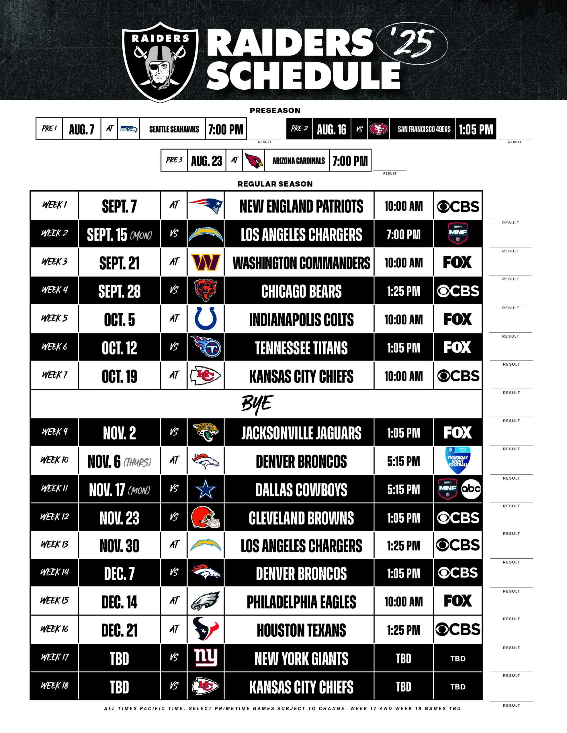 week 8 nfl schedule printable week 8 nfl schedule printable