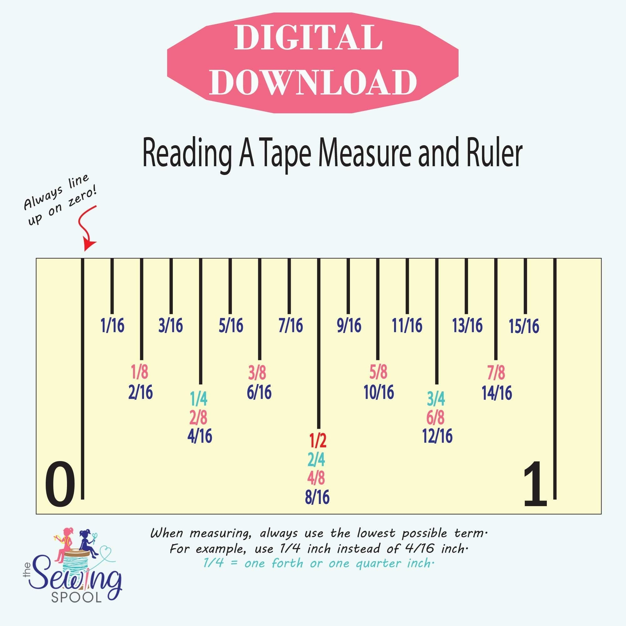 Reading A Tape Measure And Ruler PDF DIGITAL DOWNLOAD Etsy Finland