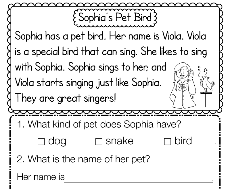 Reading Comprehension Worksheet Free Printable Digital PDF