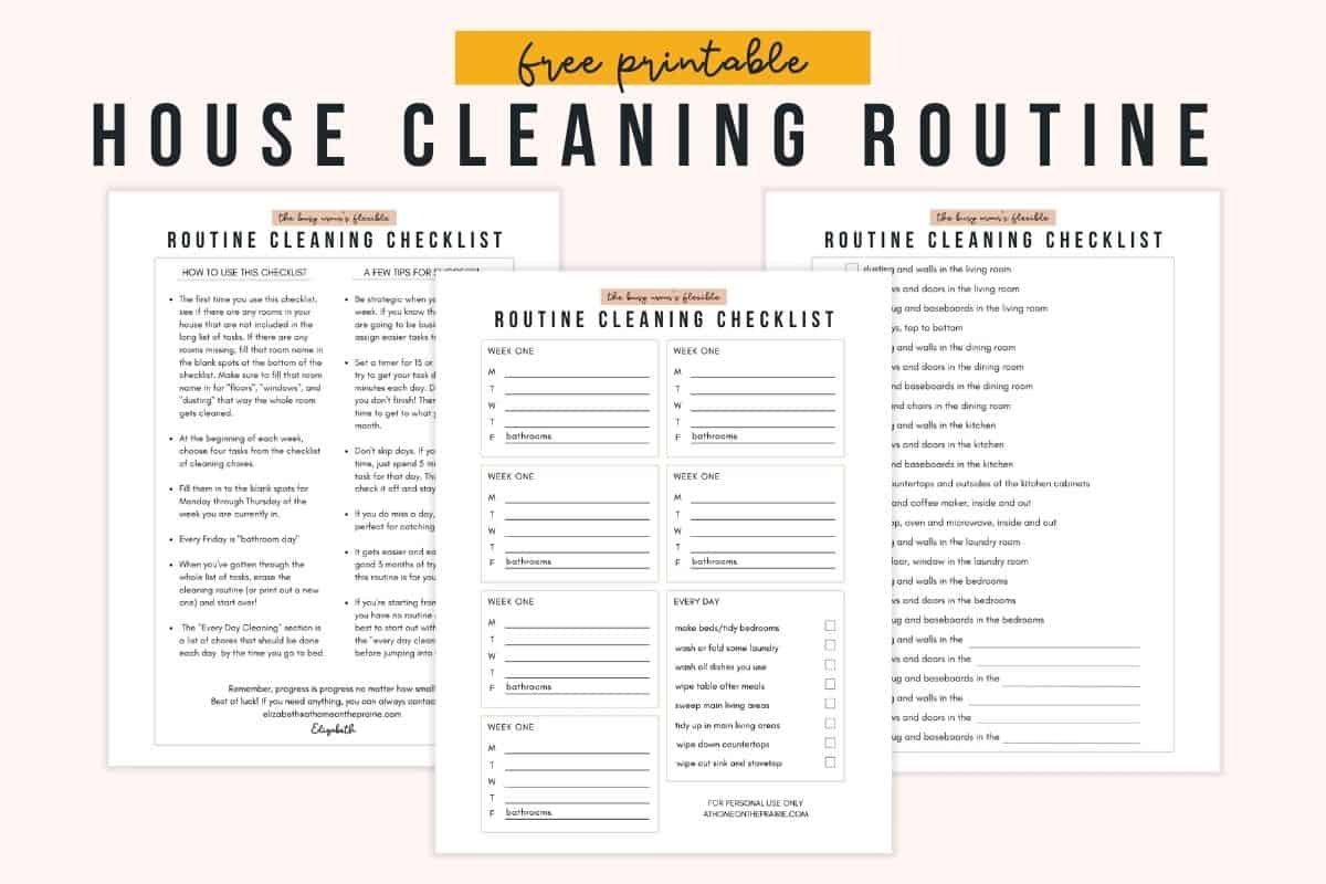 Realistic Cleaning Schedule For Busy Moms Free Printable  Realistic Cleaning Schedule For Busy Moms Free Printable