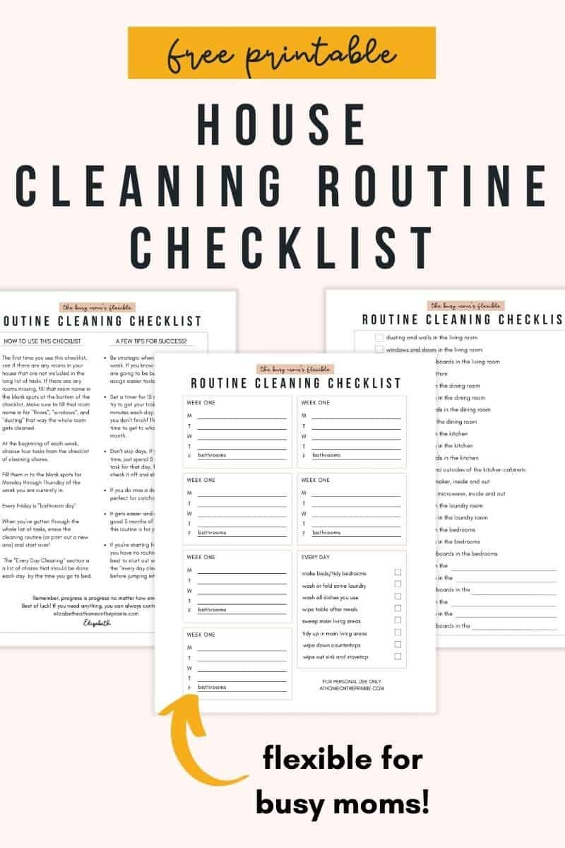 house cleaning schedule printable