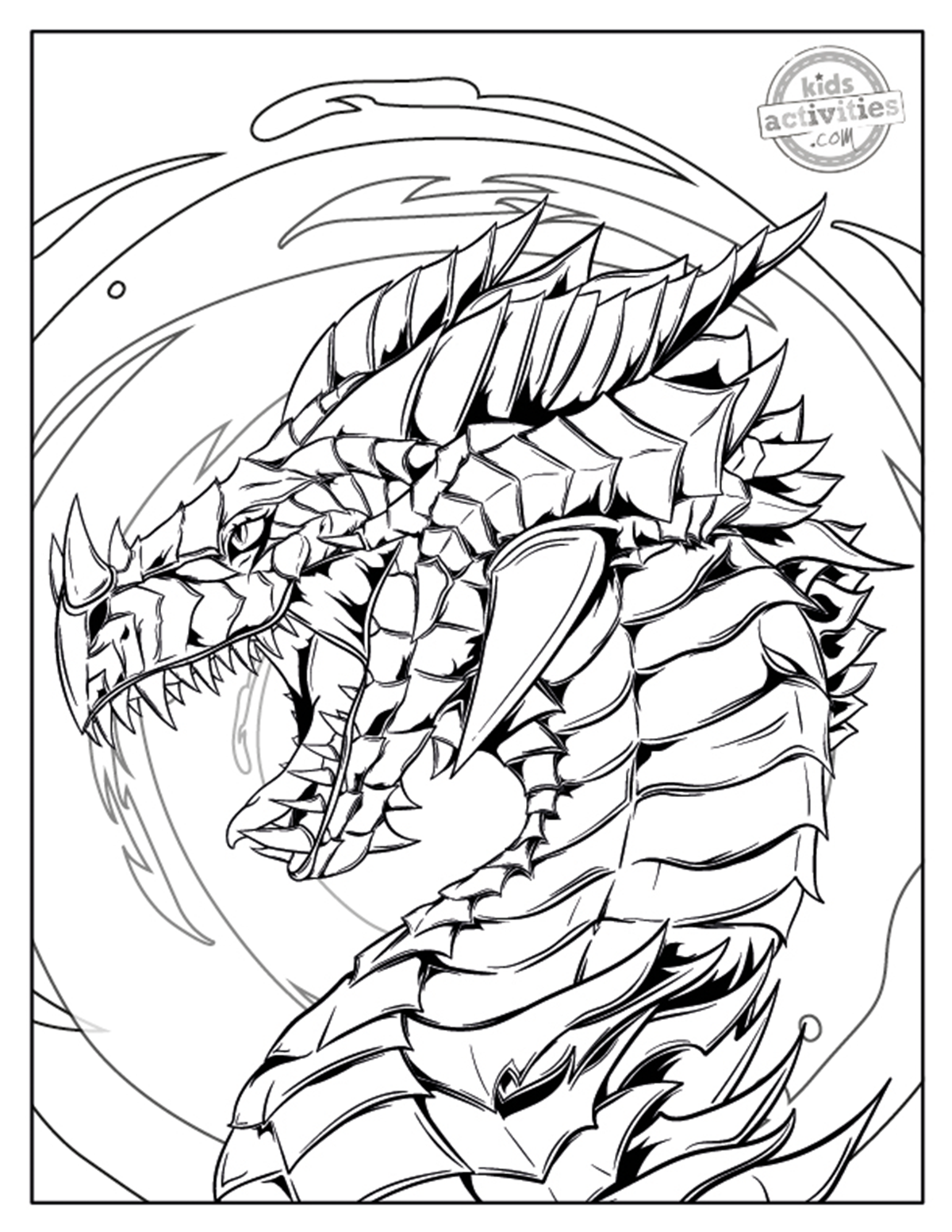 printable coloring pictures of dragons
