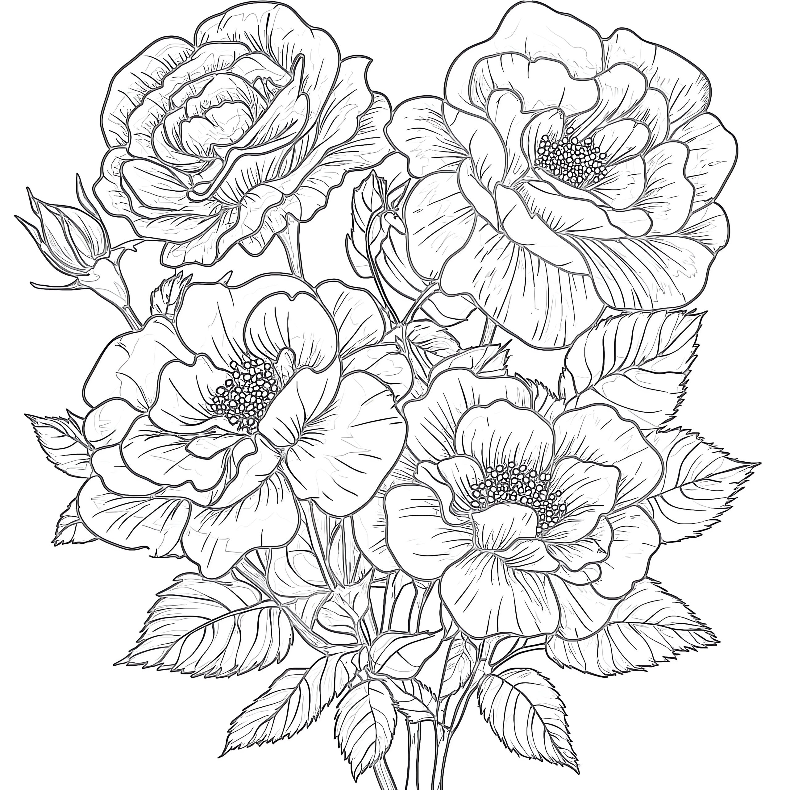 flower colouring pages free printable