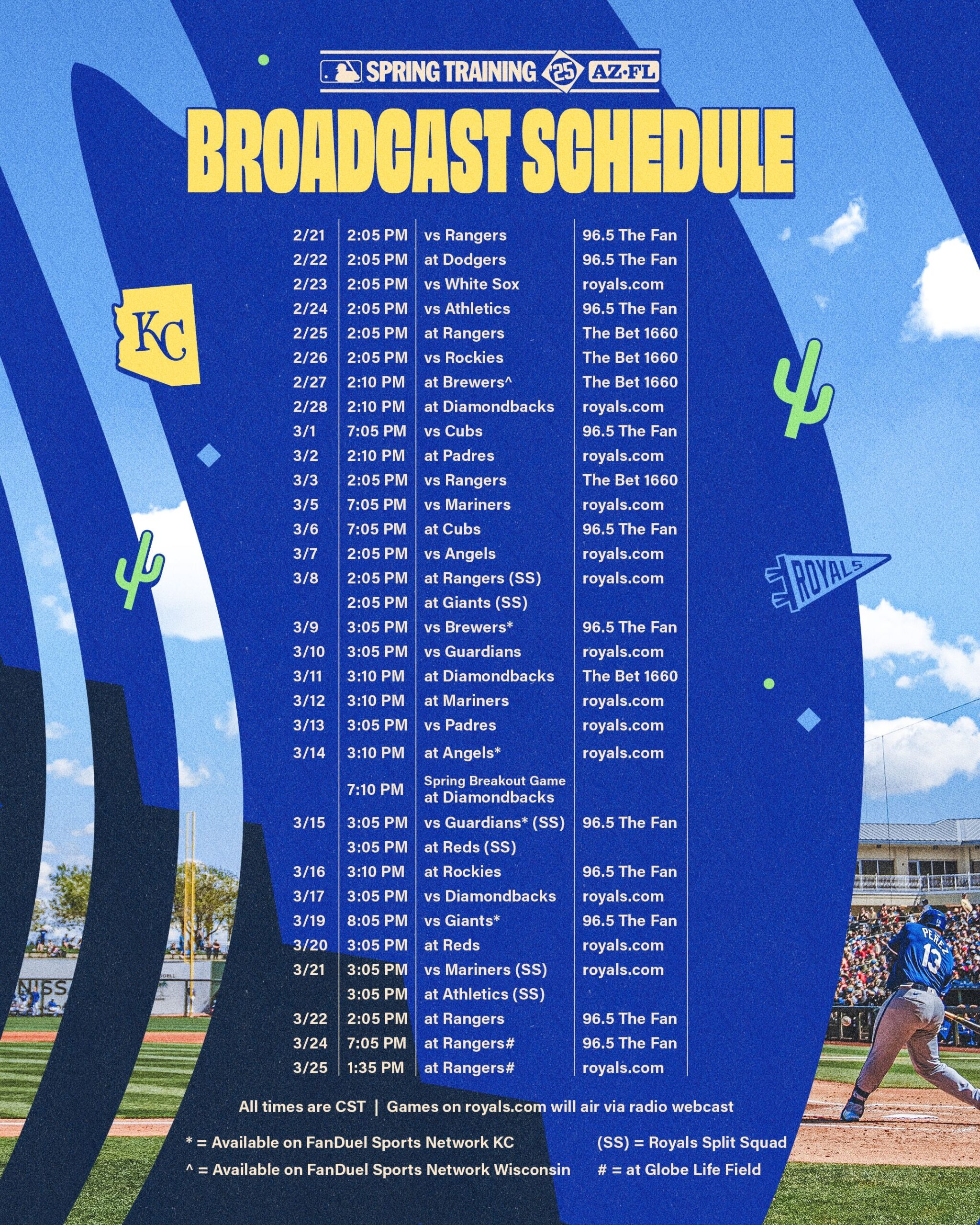 Royals 2025 Spring Training Broadcast Schedule