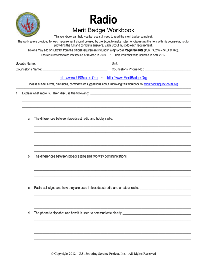 Scout Merit Badge Worksheets Comprehensive Resources For Skill Worksheets Library