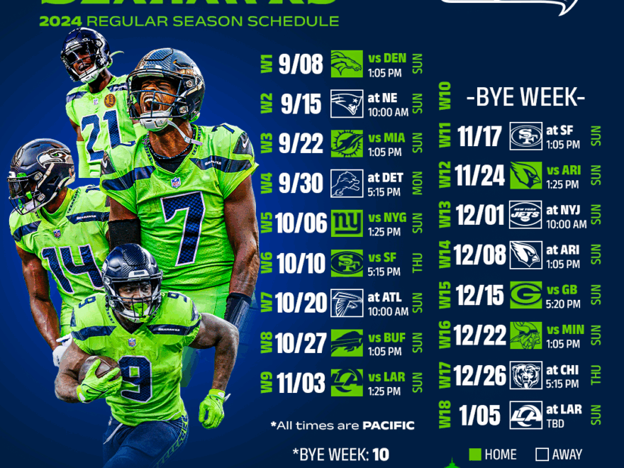 Seattle Seahawks 2024 Schedule Downloadable Wallpapers