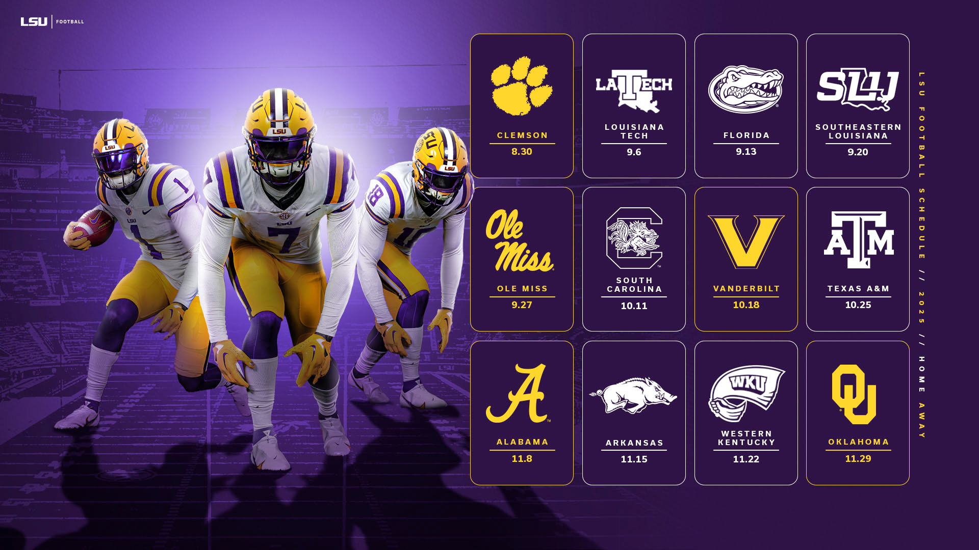 SEC Announces 2025 Football Schedules LSU SEC Announces 2025 Football Schedules LSU